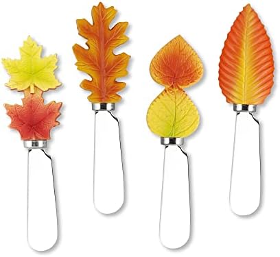 Supreme Housewares Fall Leaves Cheese Spreaders, Hand-Painted Resin