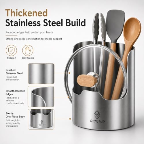 Thickened Stainless Steel Utensil Organizer Kitchen Holder for Pot Lid