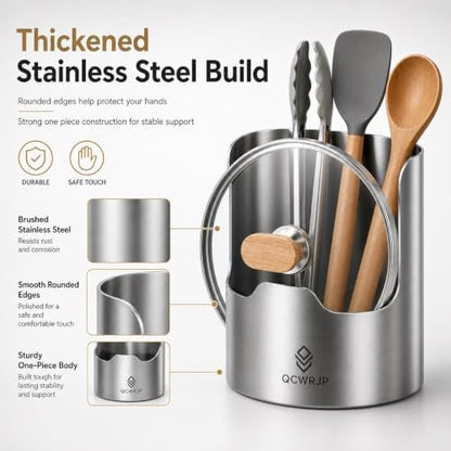 Thickened Stainless Steel Utensil Organizer Kitchen Holder for Pot Lid