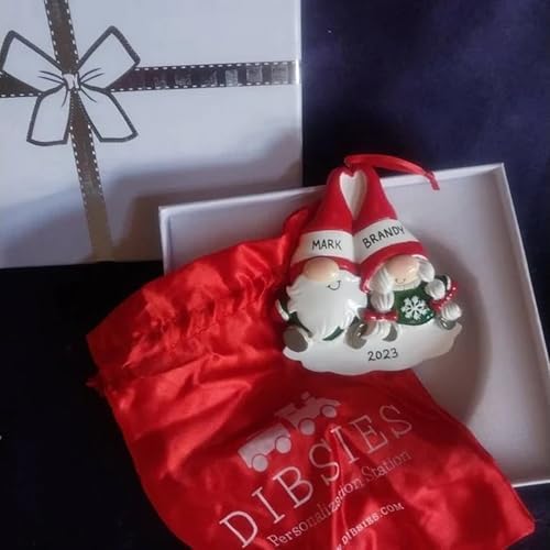Personalized Couples Christmas Ornament (Gnomes)