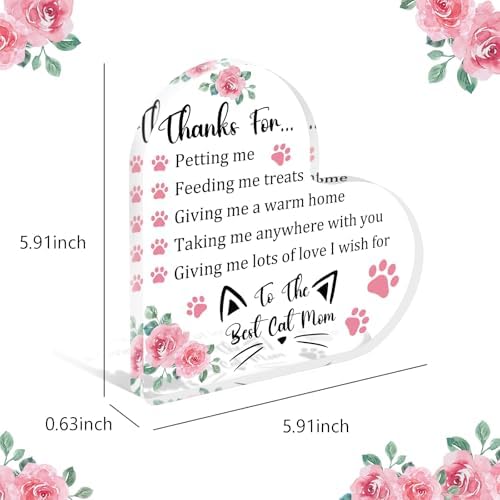 Tian Zhun Cat Gifts for Women Thank You Cat Mom Gifts for Women Cats