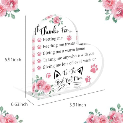 Tian Zhun Cat Gifts for Women Thank You Cat Mom Gifts for Women Cats