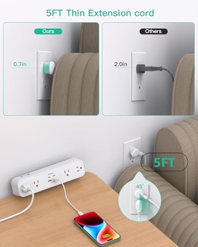 Mifaso PD30W Desk Clamp Power Strip, Surge Protector, Fast Charging