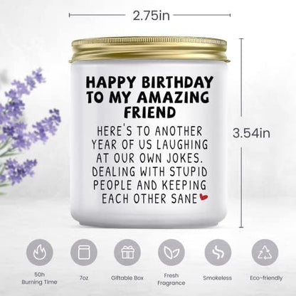 Jonico Happy Birthday Gifts for Women Best Friend, Lavender Candle