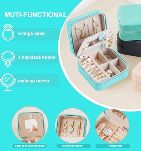 Jewelry Box Travel Jewelry Case and Organizer with Mirror Stocking