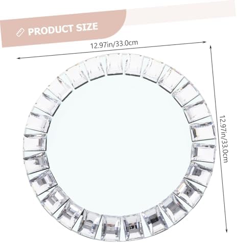 KOMBIUDA Glass Jewelry Tray round Decorative Ring Dish for Desktop