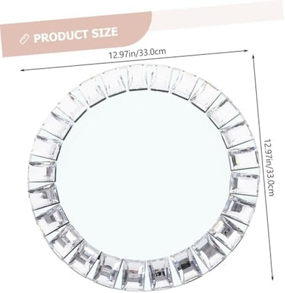 KOMBIUDA Glass Jewelry Tray round Decorative Ring Dish for Desktop