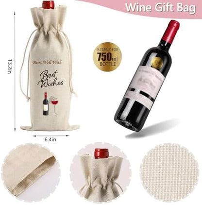 Thank You Gifts for Women Wine Glass Wine Bag Set