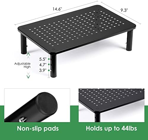 DOLALIKE 2 Pack Desktop Riser, 3 Height Adjustable Monitor stands for