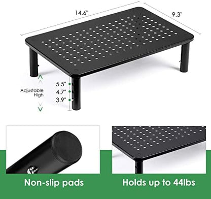 DOLALIKE 2 Pack Desktop Riser, 3 Height Adjustable Monitor stands for