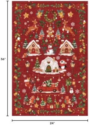 2x3 Christmas Cute Area Rug: Non-Slip Washable Winter Holiday Indoor