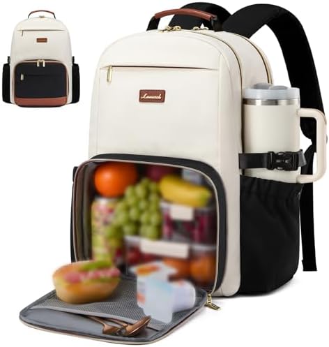 LOVEVOOK Lunch Backpack with Lunch Compartment,15.6 Inch Laptop Work
