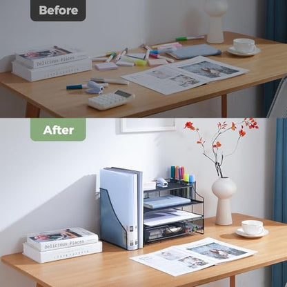 Desk Organizers and Accessories, 4 Tier Paper Letter Tray Organizer