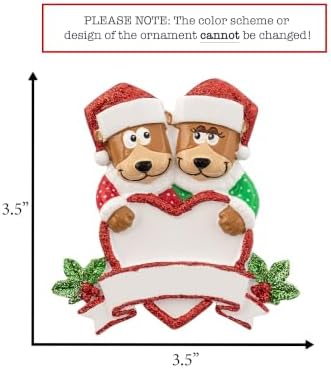 Personalized Brown Bear Couple Christmas Ornament 2026 | Bear Family