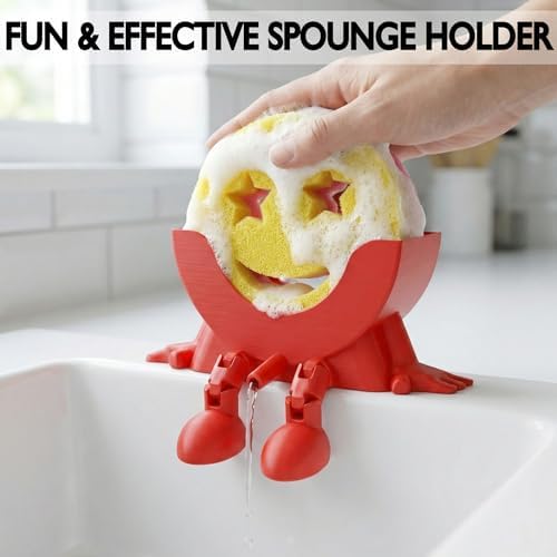Cute Hanging Sponge Holder with Drainage & Legs, 3D Printed Funny Sink