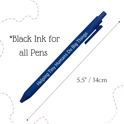 10PC Cute Funny Teacher Pens Bulk Set Black Ink Medium Point Planner
