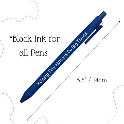 10PC Cute Funny Teacher Pens Bulk Set Black Ink Medium Point Planner