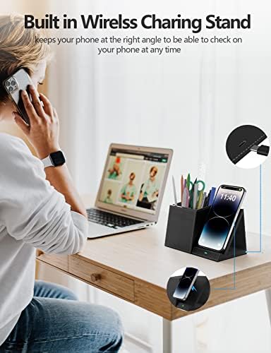 Desk Supplies Organizer, Multi-Functional Pencil Pen Holder with