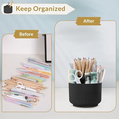 SKYDUE 360 Degree Rotating Pencil Pen Holder for Desk, Dual-Purpose