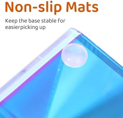 Iridescent Acrylic Desk Organizer with 3 Compartments - Clear Pencil