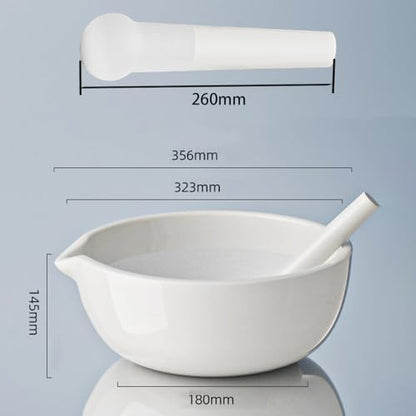 Porcelain Mortar Pestle Set Unglazed Grinding Surface Excellent for