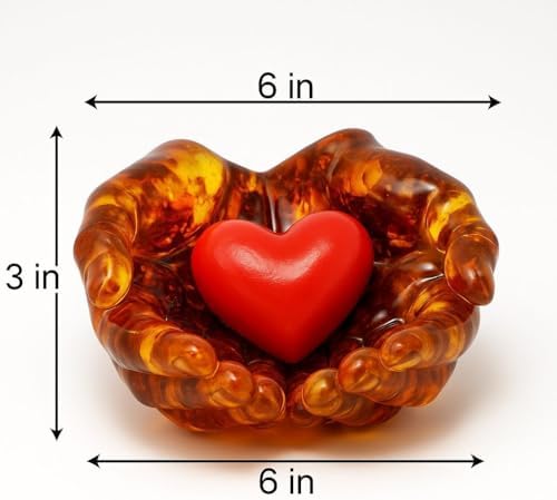 KIZIMA Baltic Amber Hands of Love Bowl, Handmade Ring Holder, Wedding
