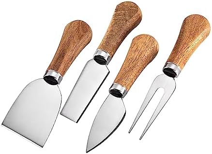 Cheese Knives Set with Wooden Handle, Mini Steel Stainless Cheese