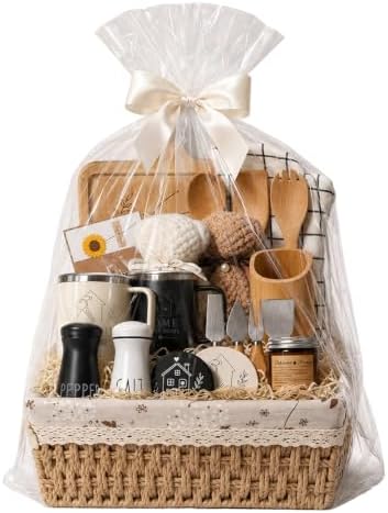 24 Piece Housewarming Gift Basket, New Home Gifts for Couples, Women