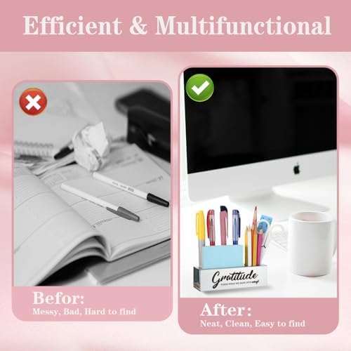 Gratitude Inspirational Gift Stainless Steel Desk Organizer Note