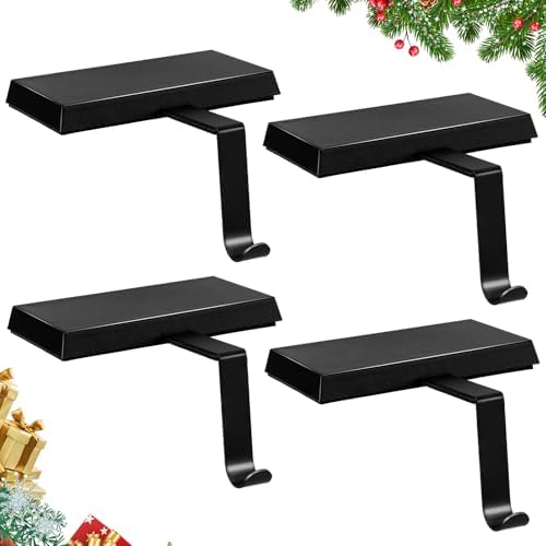 Christmas Stocking Holders for Mantles Set of 4 - Weighted Metal