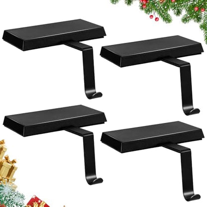 Christmas Stocking Holders for Mantles Set of 4 - Weighted Metal
