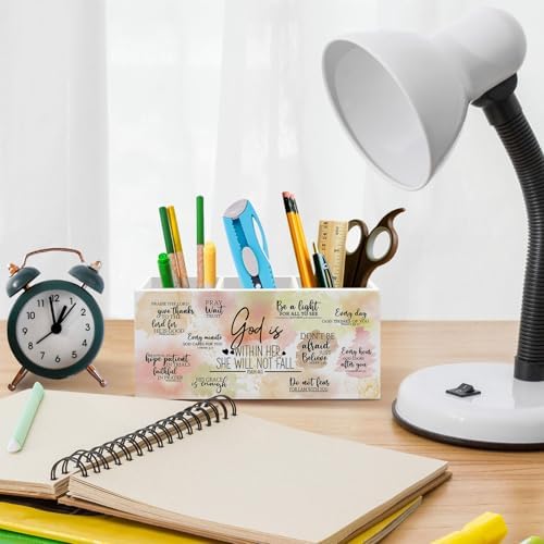 Religious Bible Gifts Pen Holder for Desk Women, Christian Religious