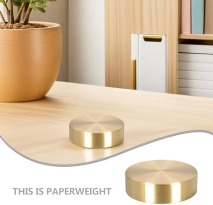 Xmas round Brass Office Paperweight for Calligraphy, Desktop