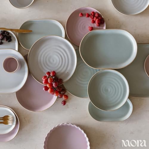 Mora Ceramic Decorative Tray - 10.6in Dish for Jewelry, Soap