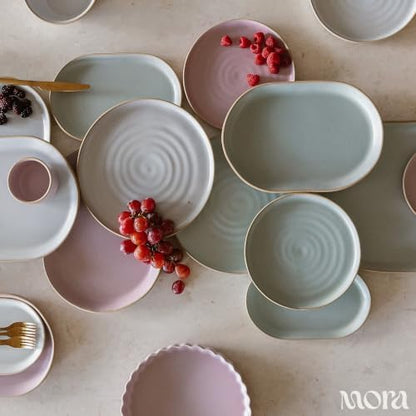 Mora Ceramic Decorative Tray - 10.6in Dish for Jewelry, Soap