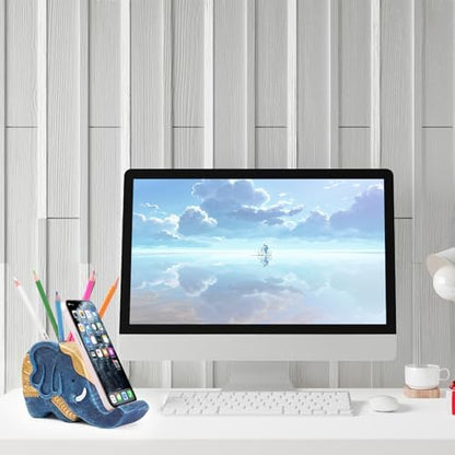 MOKANI Elephant Pencil Holder with Phone Stand, Elephant Gifts for