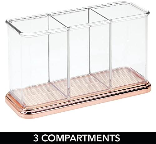 mDesign Plastic Organizer Cup Holder, Divided Storage Organizer for