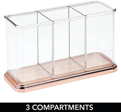 mDesign Plastic Organizer Cup Holder, Divided Storage Organizer for