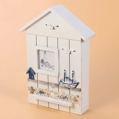 White Pine Key Box Wall Hanging Shelf with Bronze Hook Xmas