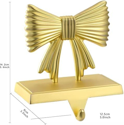 1 Pcs Classic Elegant Gold Metal Christmas Stocking Holders, Fireplace