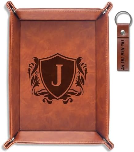 INNObeta Initial Valet Tray, Desktop Storage Organizer, PU Leather