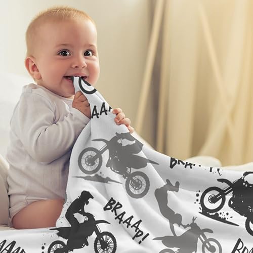 Dirt Bike Blanket Gifts,Ultra Soft Motorbike Throw Blanket Boys Kids