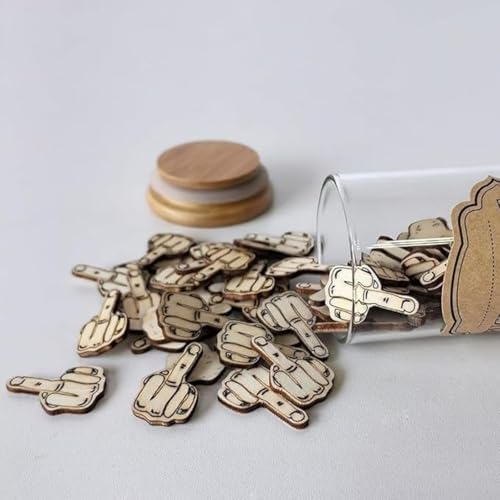 Jxueych Funny Middle Finger Gifts for Men - Jar of Laughs Wooden