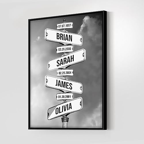 Personalized Family Names Date Of Birth Vintage Street Sign Poster