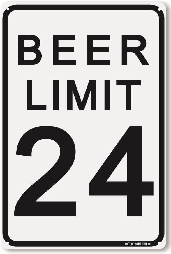 Beer Limit 12" x 8" Tin Funny Traffic Sign Man Cave Decor
