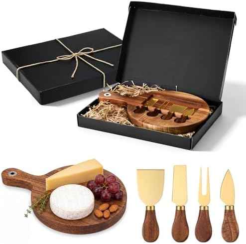 Didaey 3-in-1 Acacia Wood Cheese Board Gift Set