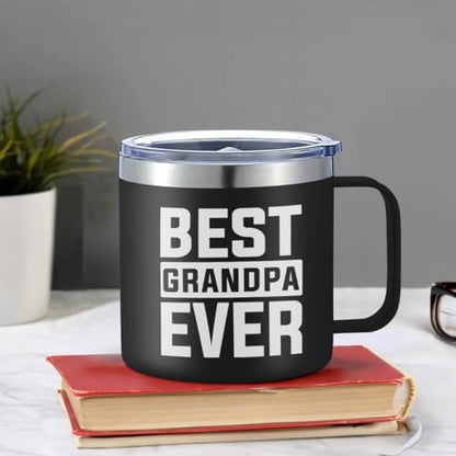 SANDJEST Grandpa Tumbler Insulated Coffee Mug with Handle 14oz Grandpa