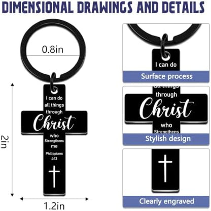 Christian Cross Keychain Inspirational Religious Gifts for Women Men