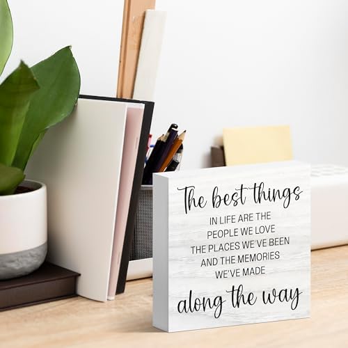 Inspirational Decor Box Sign for Home Living Room, The Best Things in
