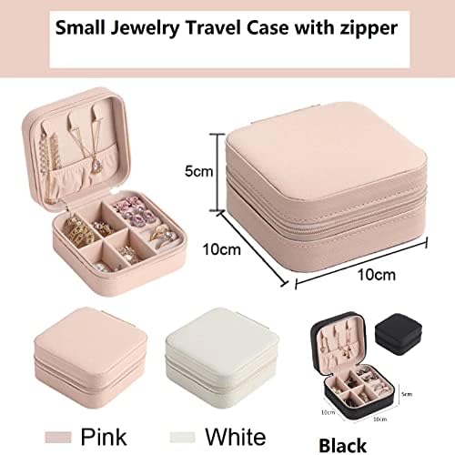 ASLIDECOR Small Travel Jewelry Case,Leather Travel Jewelry Box With